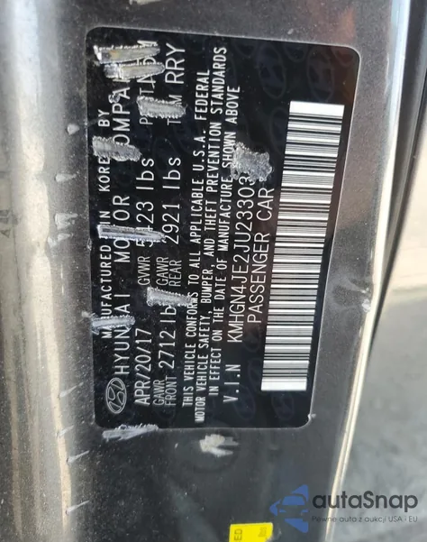 2018 Genesis G80 Base из США, поврежденный, VIN KMHGN4JE2JU233031